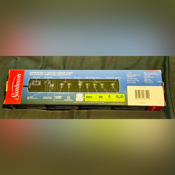 Sunbeam Advance 7 Outlet Power Strips with Surge Protector - Picture 7 of 7